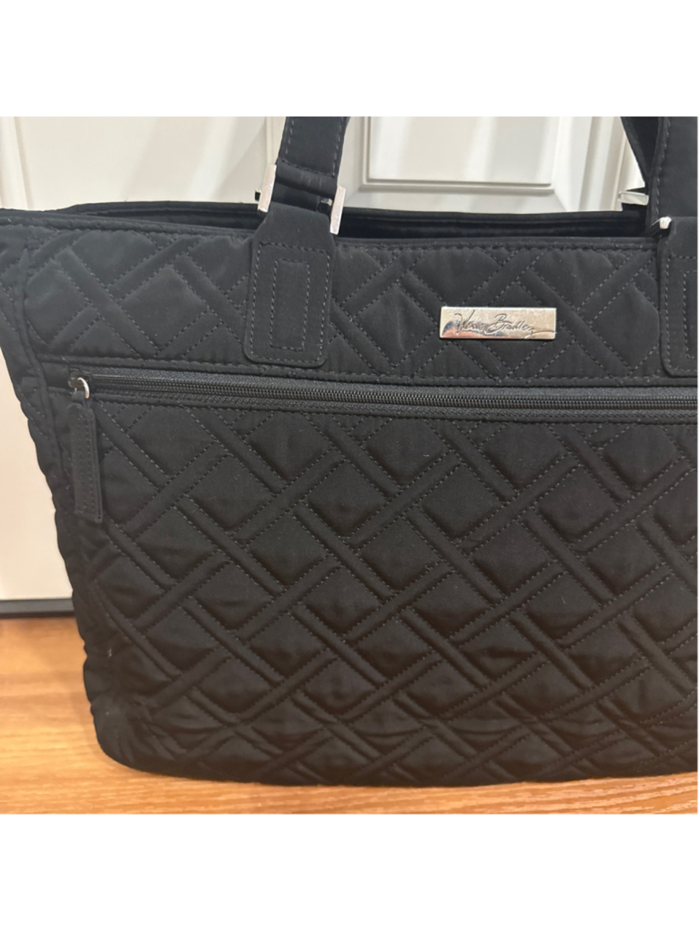 Women's Vera Bradley Quilted Tote Bag One Size Black - Picture 3 of 12